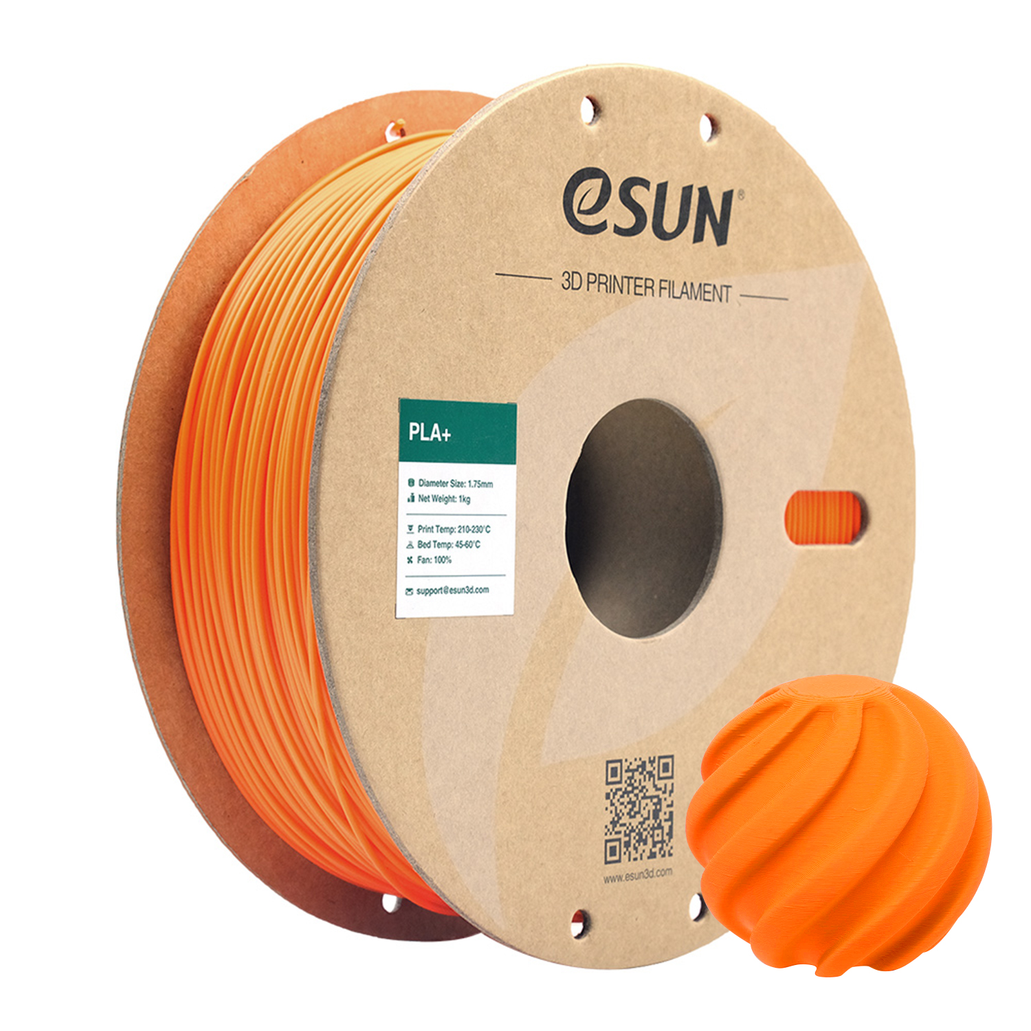 ESUN PLA+ Filament - 1.75mm Orange