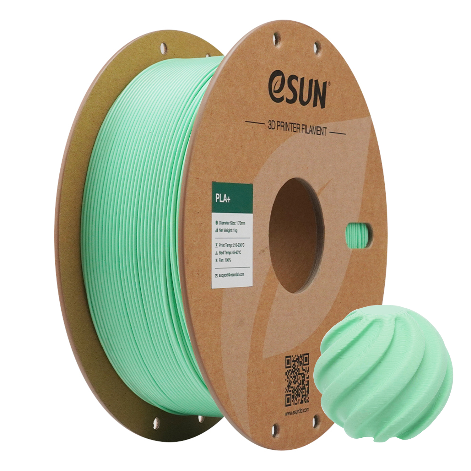 ESUN PLA+ Filament - 1.75mm Mint Green 1Kg