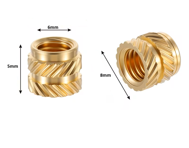 M6 X 5mm Knurled Brass Threaded Nut Inserts - Image 3